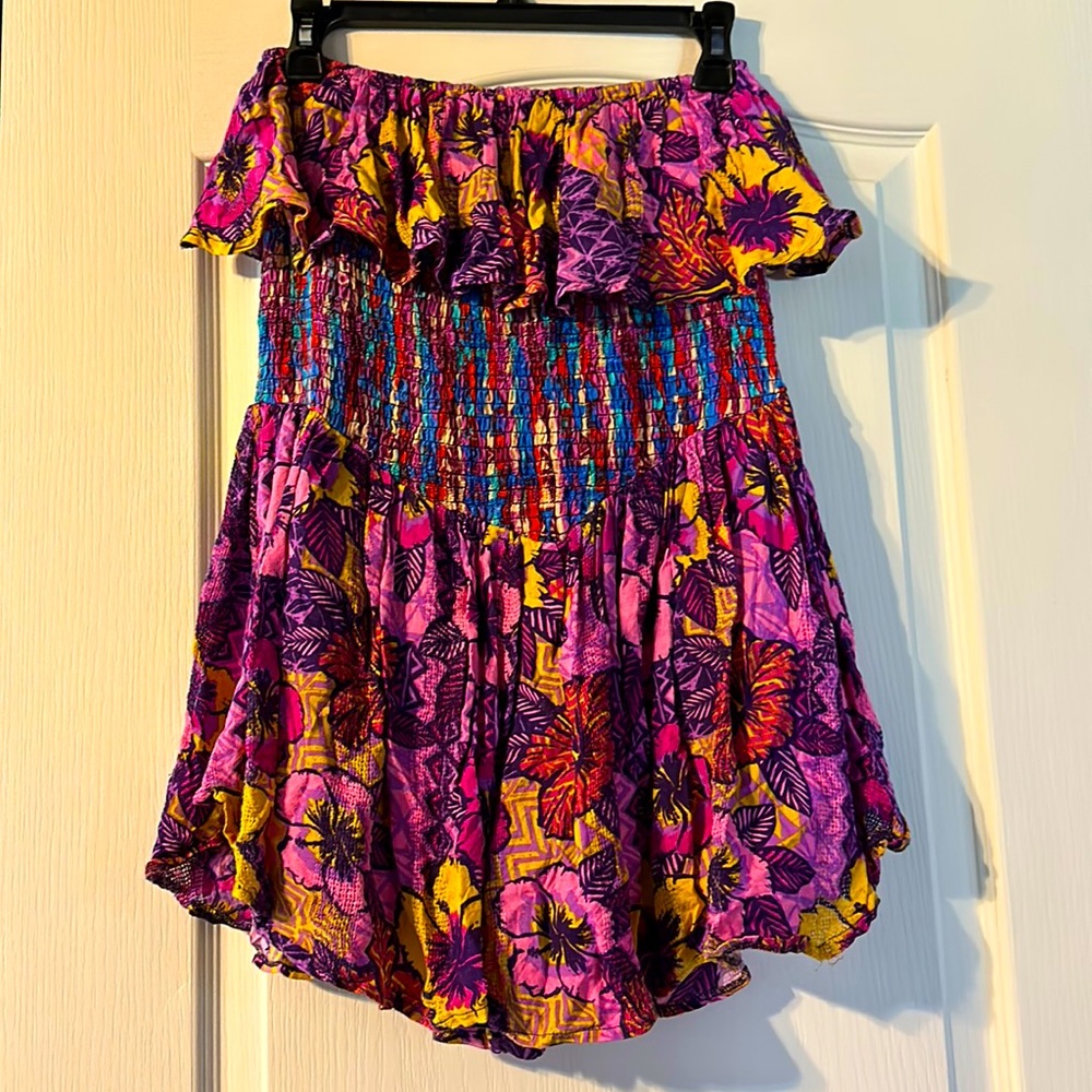 Hawaiian Plumeria Print Romper